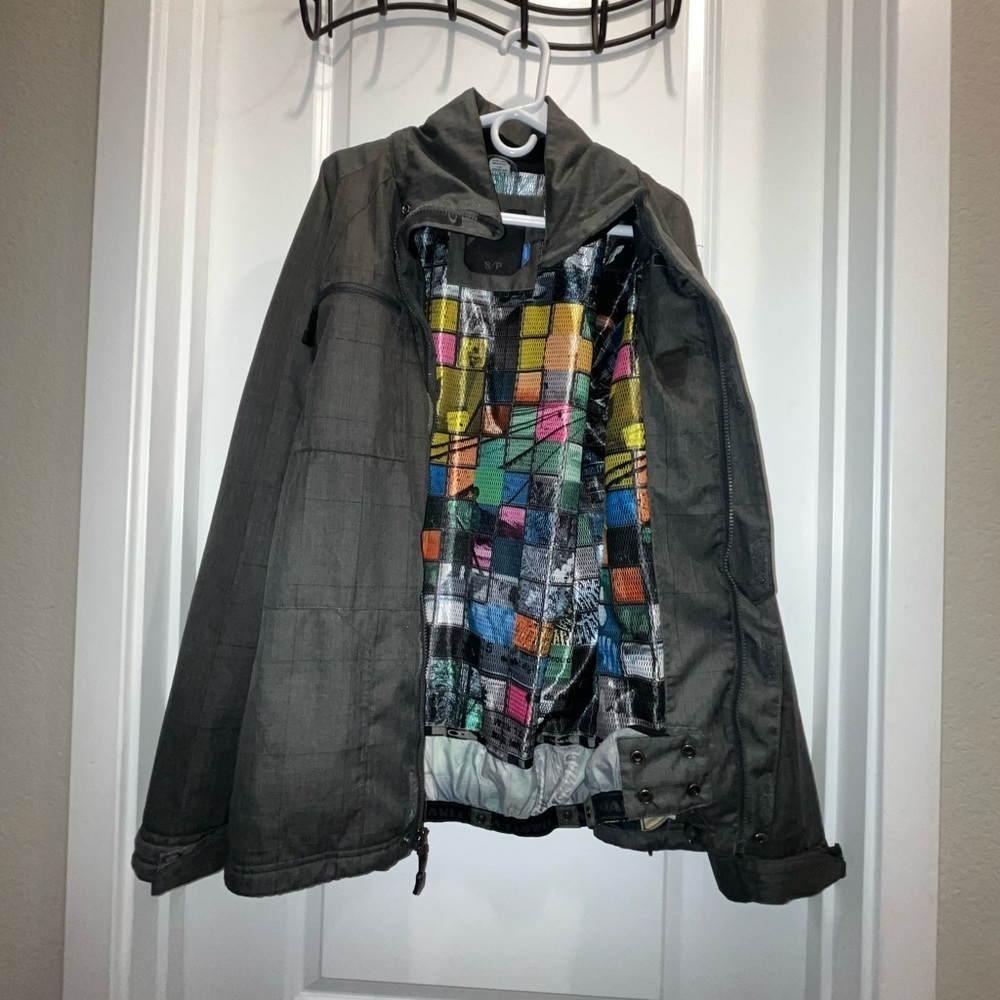 vintage Oakley Men's Software grey Ski Jacket loose fit mosaic interior